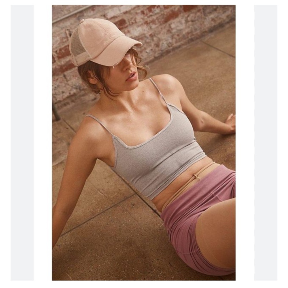 NWT Free People Movement Strappy Back Tighten Up Tank in Heather Grey